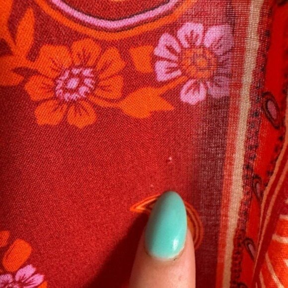 Farm Rio Printed Cutout Tiered-Hem Dress Size Medium - Picture 14 of 16